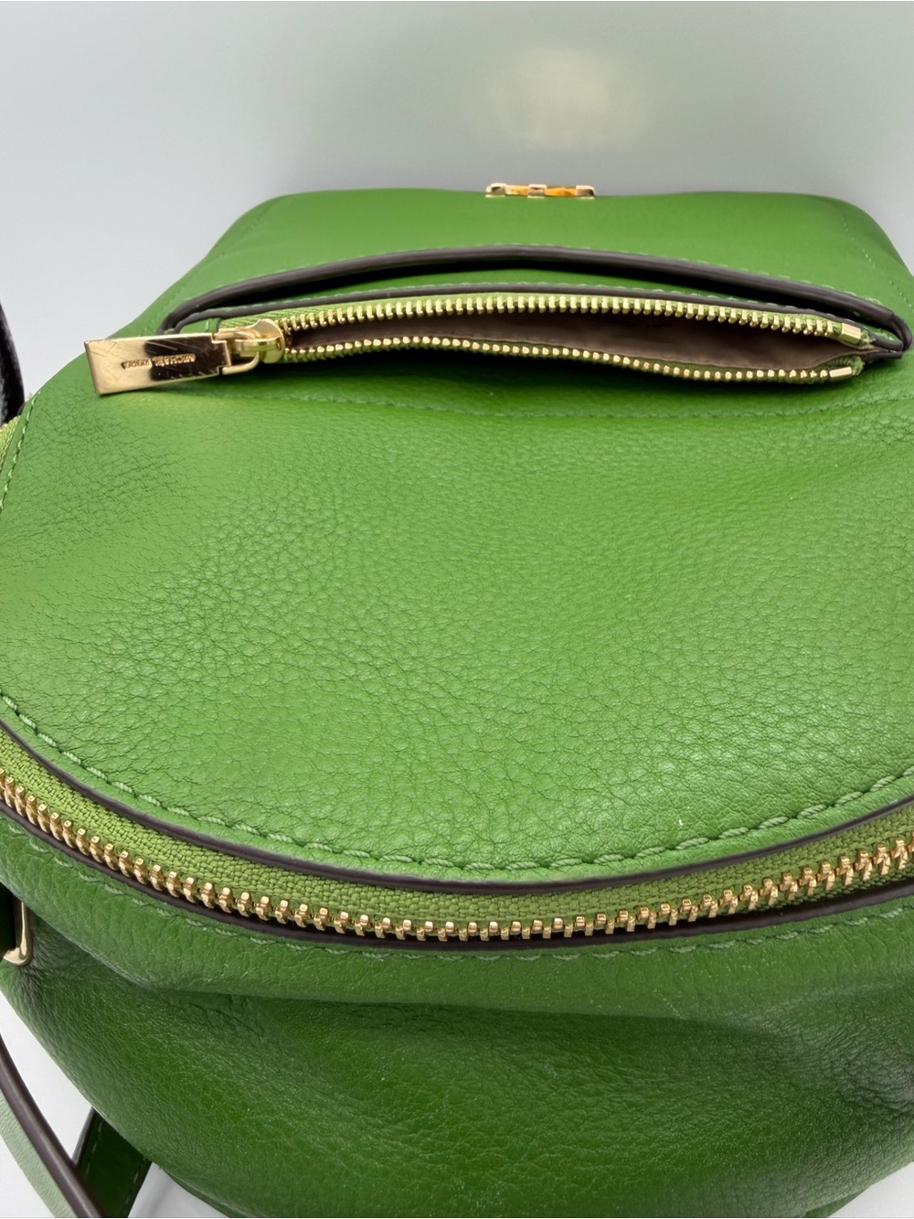 Michael Kors Backpack Green Leather Medium Jessa with Gold Hardware Classic Fall - Picture 8 of 14